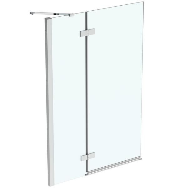 Ideal Standard IS i.life 1000 2 Panel Bathscreen 400 + 600 Left Hand with Idealclean clear glass - bright silver finish T4887EO