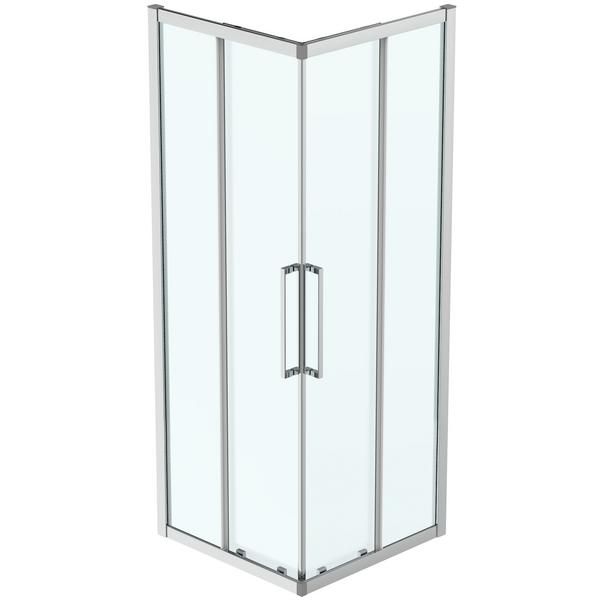 Ideal Standard IS i.life 800 Corner Entry Enclosure with Idealclean clear glass - bright silver finish T4977EO