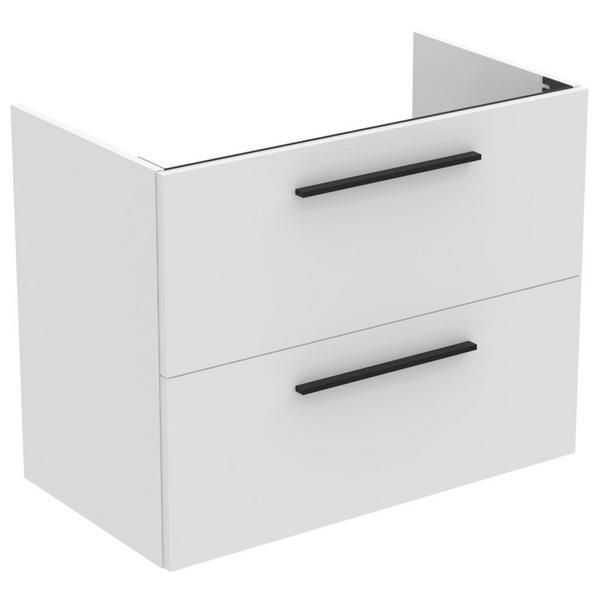 Ideal Standard  Ideal Standard i.life A 80cm wall hung vanity unit with 2 drawers (separate handles required), carbon grey matt  T5256NV