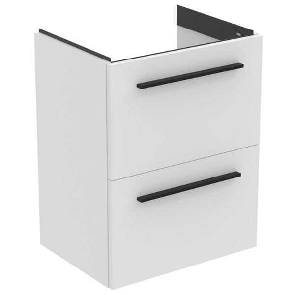 Ideal Standard  Ideal Standard i.life S 50cm compact wall hung vanity unit with 2 drawers (separate handles required), carbon grey matt  T5291NV