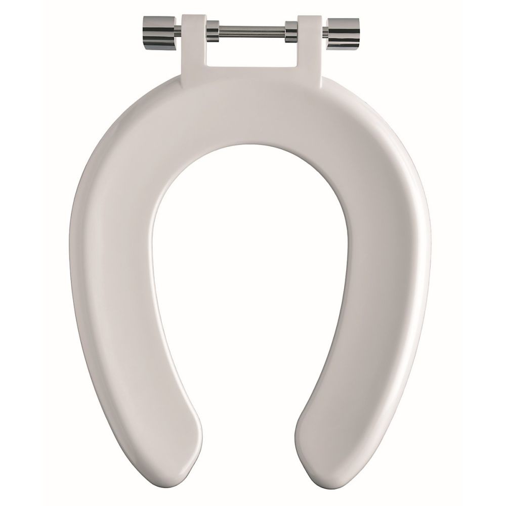 Twyford Avalon/Sola Open front seat ring with top fix stainless steel hinged White SA1304WH