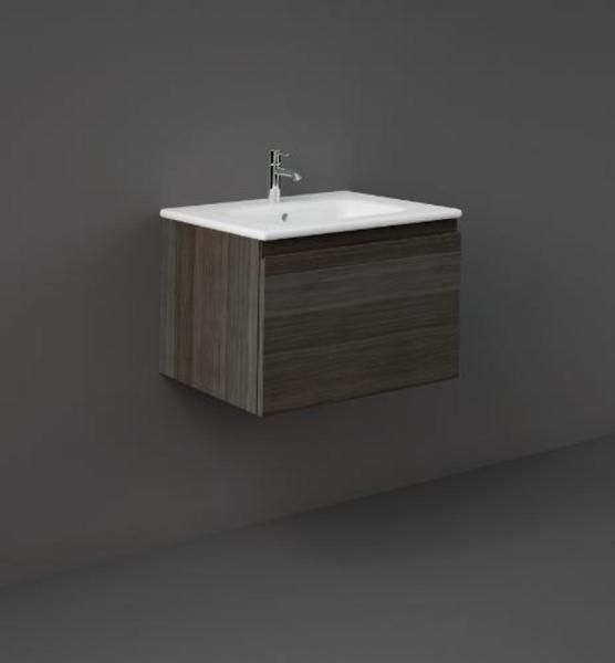 RAK Joy Uno Wh 1 Drawer Vanity 60Cm In Moka Walnut UNOWH060MOK Bathroomsuites