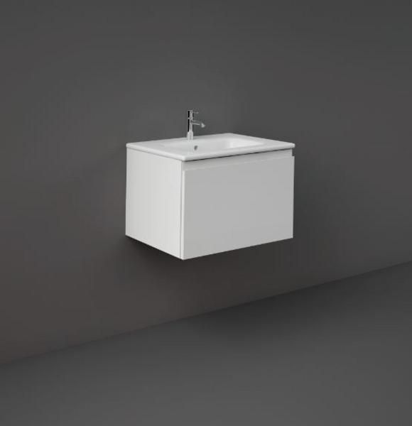 RAK Joy Uno Wh 1 Drawer Vanity 60Cm In Gloss White UNOWH060PWH Bathroomsuites