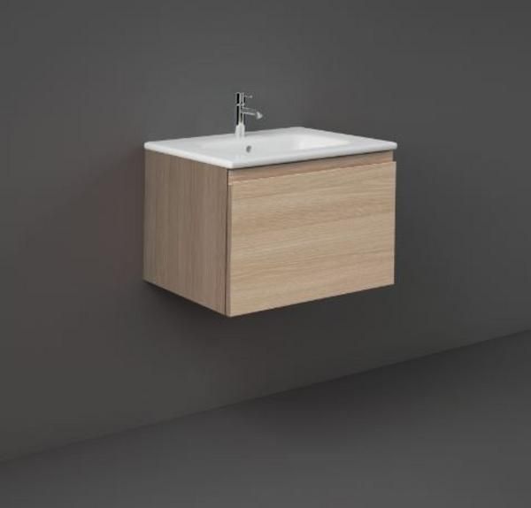 RAK Joy Uno Wh 1 Drawer Vanity 60Cm UNOWH060SOK Bathroomsuites