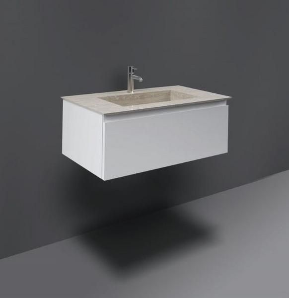 RAK Joy Uno Wh 1 Drawer Vanity 80Cm In Gloss White UNOWH080PWH Bathroomsuites