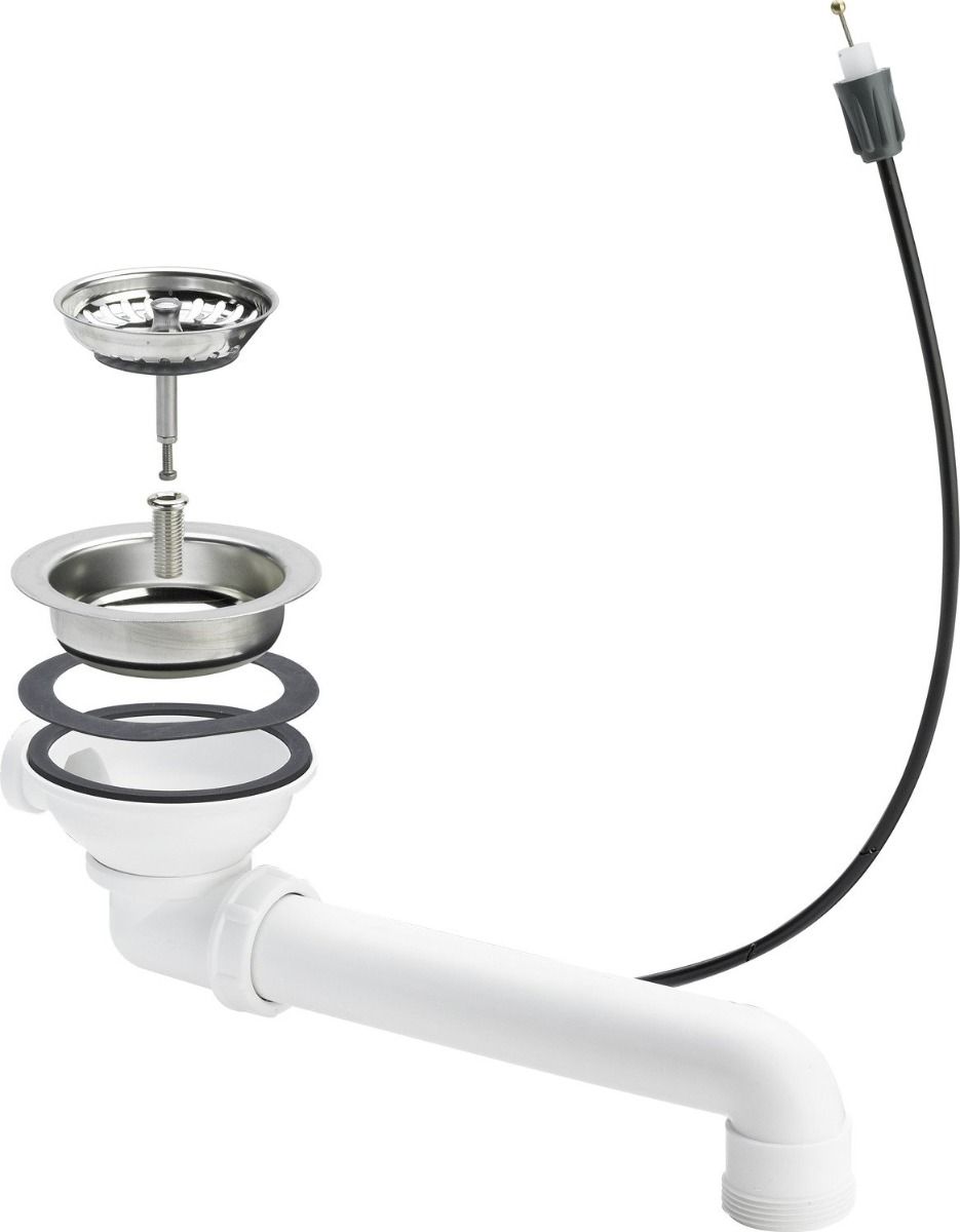 Viega drain valve 7139.16 578893 white
for sinks with drain hole Ø 90 mm
with overflow connection
Stainless Steel out basket Stainless Steel
Valve Stainless Steel
90 ° drain elbow
