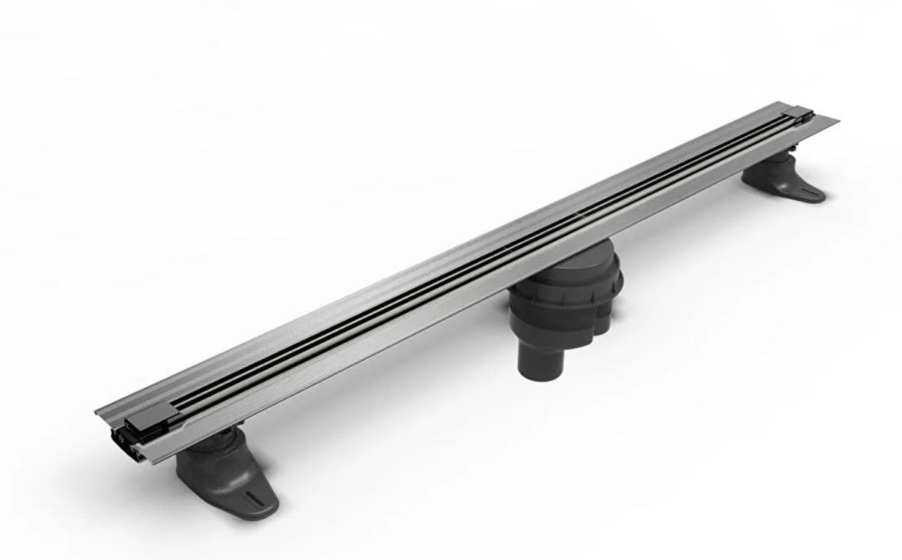 Vitra DK100 Rectangular Thin-cut Shower Drain Vertical Siphon, 120 cm, Matt Chrome 59980132000 