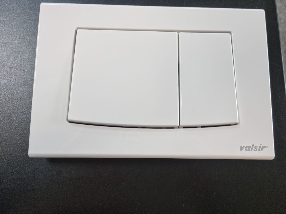 Valsir Flush Plate VS0872501
Correlated with counterplate
Plastic material
White color finish
Plate size 245x165 mm