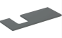 Geberit ONE washtop, left cut-out, for lay-on washbasin, bowl shape: B=120cm, H=3cm, T=47cm, lava / matt coated  505.295.00.3
