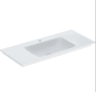 Geberit ONE vanity basin, vertical outlet: B=105cm, T=48cm, Tap hole=central, Overflow=without, white / KeraTect  505.010.01.4
