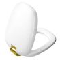 Vitra Plural Toilet Seat  Gold Color Metal Hinged  Soft Close  Easily Removable  White 126-003-019