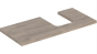 Geberit ONE washtop, right cut-out, for lay-on washbasin, bowl shape: B=105cm, H=3cm, T=47cm, hickory / wood-textured melamine  505.314.00.6