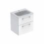 Selnova Square 60 cm Slim Basin & Two Drawer Vanity Unit, White  501.236.00.1