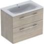 Selnova Square 80 cm Slim Basin & Two Drawer Vanity Unit, Light Hickory 501.243.00.1