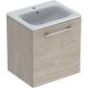 Selnova Square 60 cm Slim Basin & One Door Vanity Unit, Light Hickory 501.255.00.1