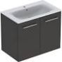 Selnova Square 80 cm Slim Basin & Two Door Vanity Unit, Lava 501.257.00.1