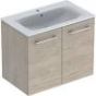 Selnova Square 80 cm Slim Basin & Two Door Vanity Unit, Light Hickory 501.259.00.1