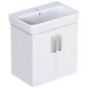 Geberit Selnova Compact cabinet for washbasin, with two doors and service space: B=59.7cm, H=60.5cm, T=39.7cm, matt coated / white, white / high-gloss coated  501.956.01.1