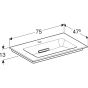 Geberit ONE vanity basin, horizontal outlet: B=75cm, T=48cm, Tap hole=central, Overflow=without, white / KeraTect, glossy white   505.004.00.1