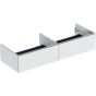 Geberit ONE cabinet for washbasin, with two drawers: Washbasin width=135cm, H=26.6cm, T=47cm, white / matt coated  505.076.00.2