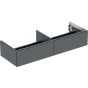 Geberit ONE cabinet for washbasin, with two drawers: Washbasin width=135cm, H=26.6cm, T=47cm, lava / matt coated  505.076.00.3