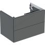 Geberit ONE cabinet for washbasin, with two drawers: Washbasin width=75cm, H=50.4cm, T=47cm, lava / matt coated  505.262.00.3