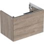 Geberit ONE cabinet for washbasin, with two drawers: Washbasin width=75cm, H=50.4cm, T=47cm, hickory / wood-textured melamine  505.262.00.6