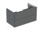 Geberit ONE cabinet for washbasin, with two drawers: Washbasin width=90cm, H=50.4cm, T=47cm, lava / matt coated  505.263.00.3