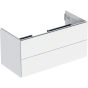 Geberit ONE cabinet for washbasin, with two drawers: Washbasin width=105cm, H=50.4cm, T=47cm, white / high-gloss coated  505.264.00.1