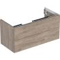 Geberit ONE cabinet for washbasin, with two drawers: Washbasin width=105cm, H=50.4cm, T=47cm, hickory / wood-textured melamine  505.264.00.6