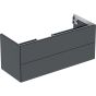 Geberit ONE cabinet for washbasin, with two drawers: Washbasin width=120cm, H=50.4cm, T=47cm, black / matt coated  505.265.00.8