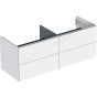 Geberit ONE cabinet for washbasin, with four drawers: Washbasin width=135cm, H=50.4cm, T=47cm, white / matt coated  505.266.00.2