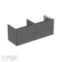 Geberit ONE cabinet for washbasin, with four drawers: Washbasin width=135cm, H=50.4cm, T=47cm, lava / matt coated  505.266.00.3