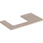 Geberit ONE washtop, left cut-out, for lay-on washbasin: B=90cm, H=3cm, T=47cm, oak / wood-textured melamine  505.303.00.5