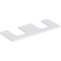 Geberit ONE washtop, double cut-out, for lay-on washbasin, bowl shape: B=120cm, H=3cm, T=47cm, white / matt coated  505.335.00.2
