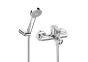 Roca L20 wall-mounted bath-shower mixer with handset, hose and bracket A5A0109C02