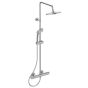 Ideal Standard Ceratherm T25 exposed thermostatic shower system with Idealrain 200mm round rainshower, Idealrain M3 3 function 100mm handspray and 1.5m Ideaflex hose A7209AA
