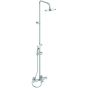 Ideal Standard  Ceratherm T25 exposed thermostatic bath shower system with Idealrain 200mm round rainshower, Idealrain M3 3 function 100mm shower handspray and 1.75m Idealflex hose  A7590AA