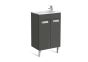 Roca Debba basin and compact base unit 505 x 360mm - 2 soft-close doors - gloss anthracite grey A855900153