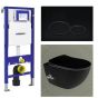 Geberit Toilet set UP 320 Aloni Matt Black With bidet Flatline Rimfree Softclose Quick release Toilet seat Alpha Matt Black Integrated faucet AL5518 