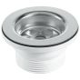 McAlpine BSW10PC 1.1/2in Centrepin Bath Wst p & c Centre Pin Bath Waste: 70mm Stainless Steel Flange: Black PVC Plug