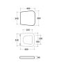 Duroplast toilet seat 40.5 x 36 Globo Stone SS026BI