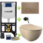 Toilet set with bidet Mat Cappuccino Rimless with diverter tap incl. Softclose toilet seat FE322-00CM00E-0000