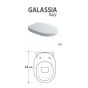 GALASSIA M2 Series 5225 Slow Closing Seat For Toilet Bowl 55 Cm. White Finish 5225