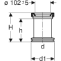 Geberit 152.400.16.1 Straight WC Connector