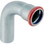 Geberit Mapress Carbon Steel bend with plain end (FKM, blue)