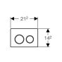 115.085.KJ.1 Geberit Omega20 - Actuating plate for 2-volume flushing white / chrome high-gloss 115085KJ1   