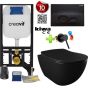 Toilet set with bidet Rimless Warm - Cold Matt Black with diverter tap incl. Soft close toilet seat GP2002.01-1
