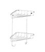Croydex QM390241 Wire 2-Tier Corner Basket S/S