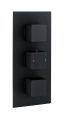 RAK Sq Dual Outlet, 3 Handle Therm Conc Shwr Valve RAKSHW3203SB Bathroomsuites